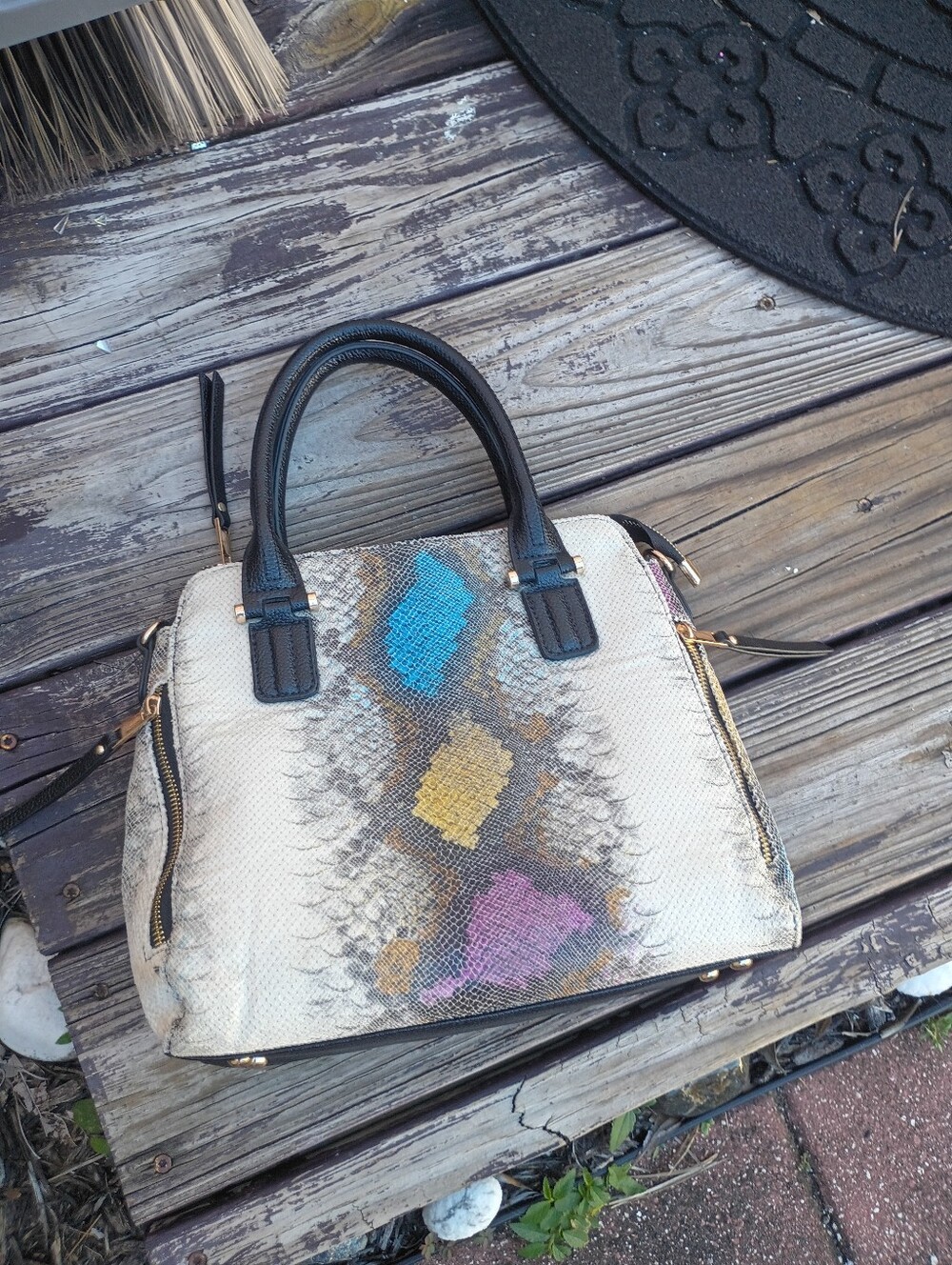 Structured satchel is from the Mellow World Mellow World Handbags Vegan Leather